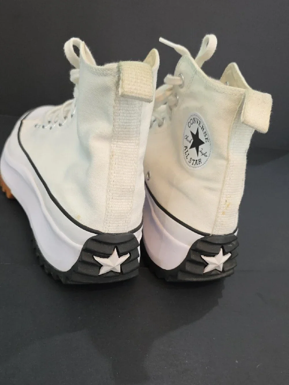 Converse Run Star Hike Canvas High Top Platform Sneakers - Cream & Gum Size 10